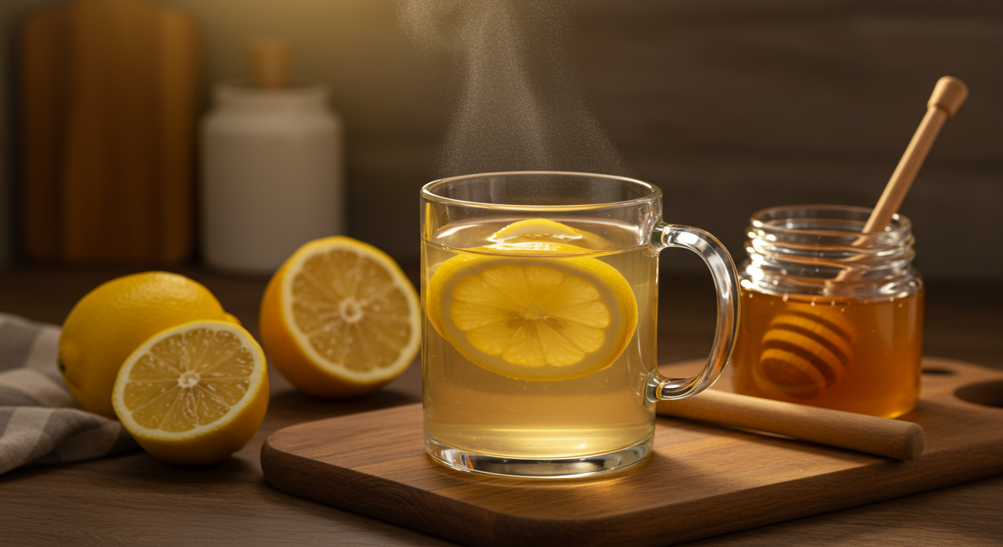 Honey and lemon in hot water